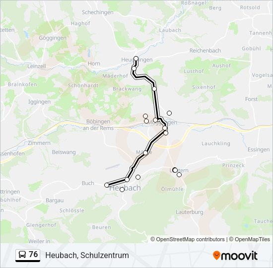 76 Bus Line Map