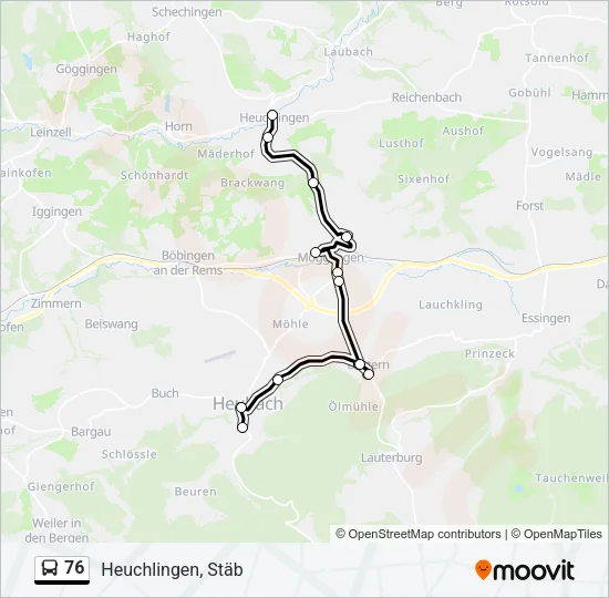 76 Bus Line Map