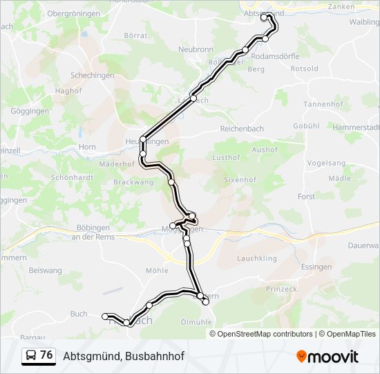 76 Bus Line Map