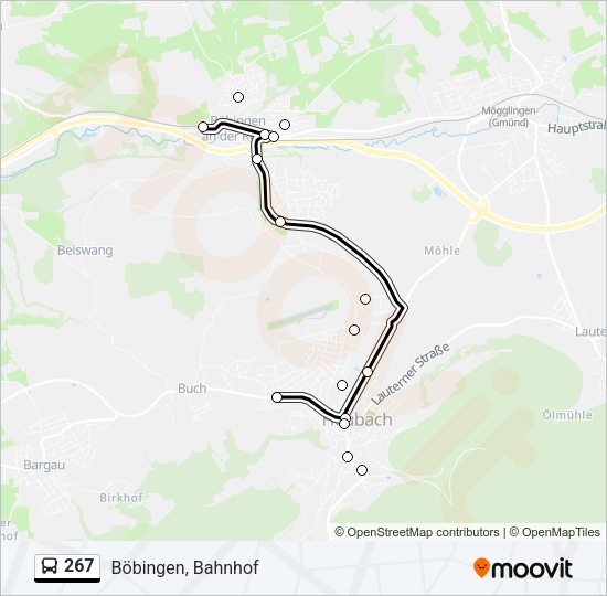 267 Bus Line Map