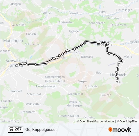 267 Bus Line Map