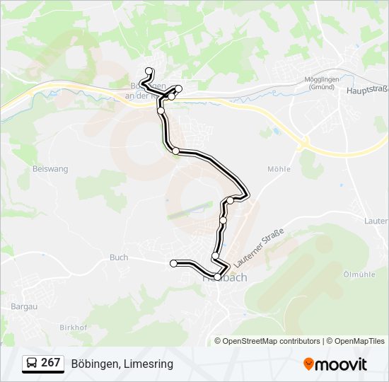 267 Bus Line Map