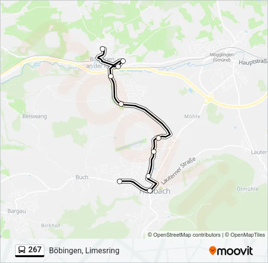 267 Bus Line Map