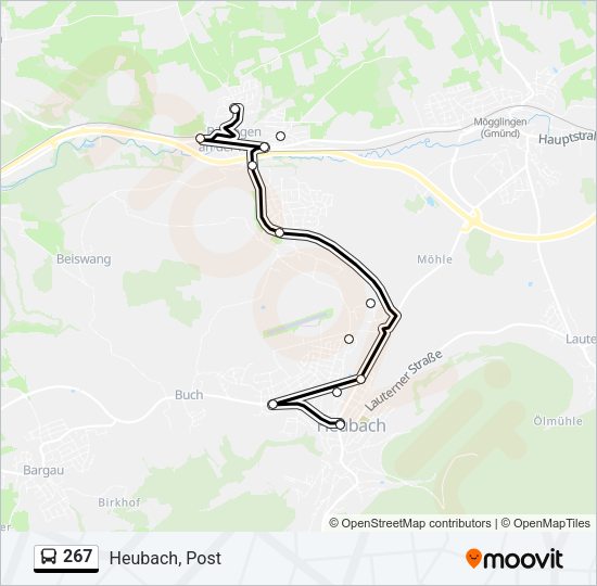 267 Bus Line Map