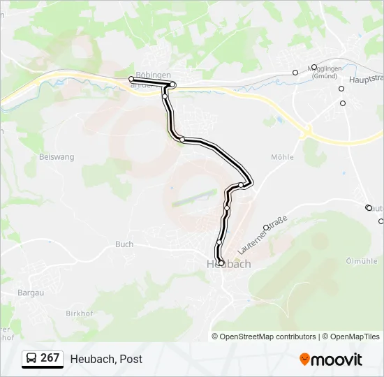 267 Bus Line Map