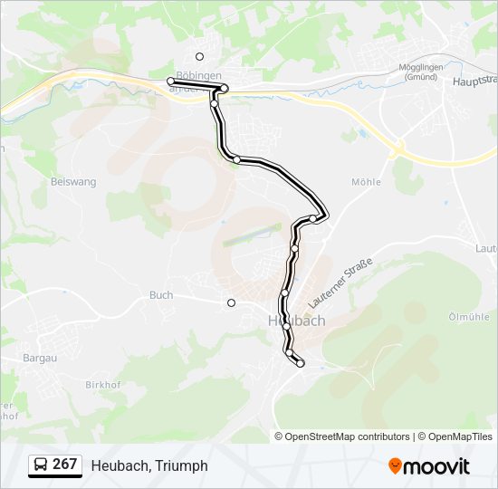 267 Bus Line Map