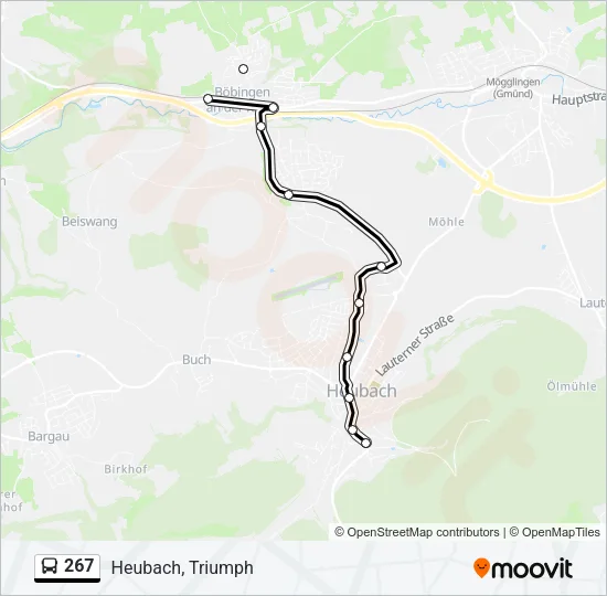 267 Bus Line Map