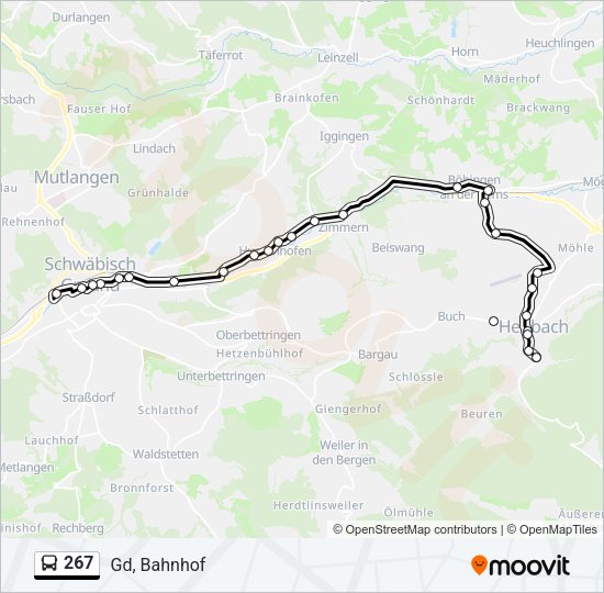 267 Bus Line Map