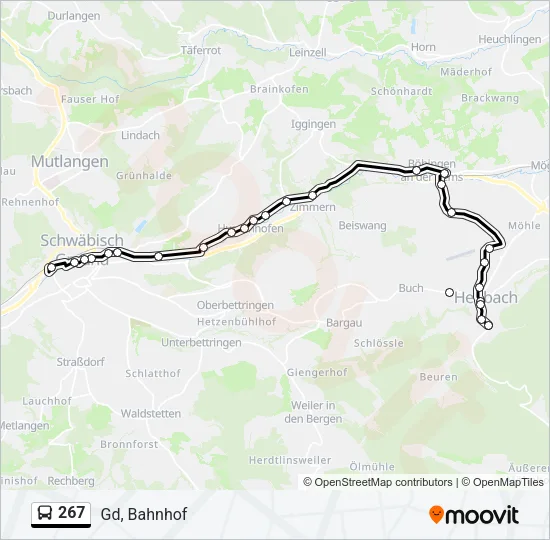 267 Bus Line Map