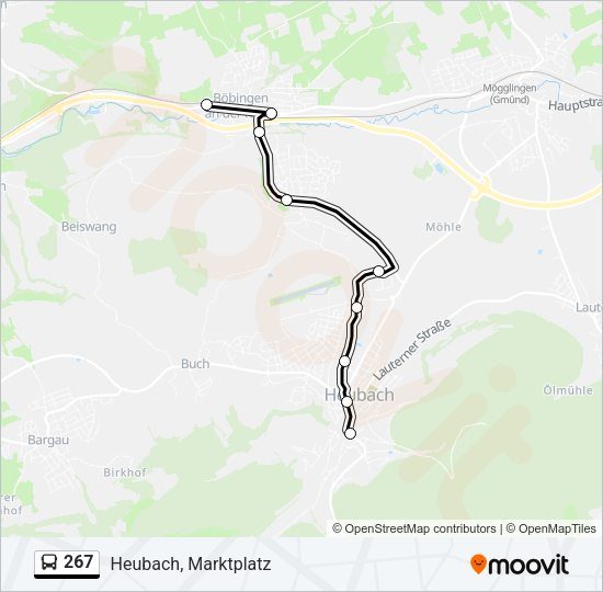 267 Bus Line Map