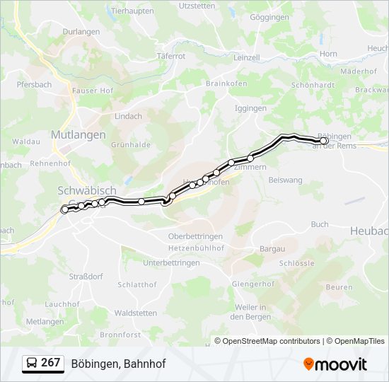 267 Bus Line Map