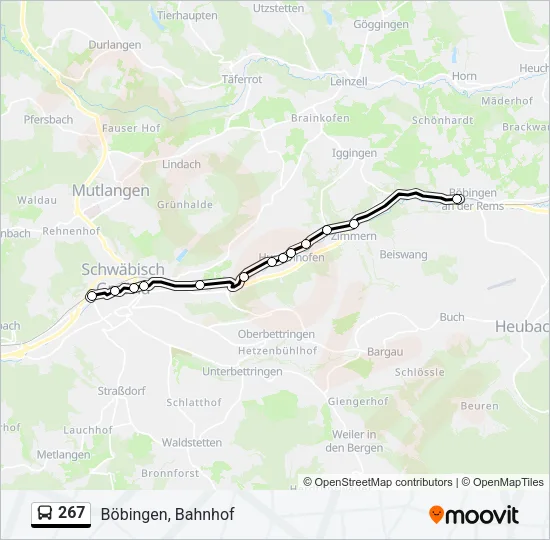 267 Bus Line Map