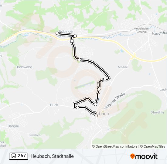 267 Bus Line Map