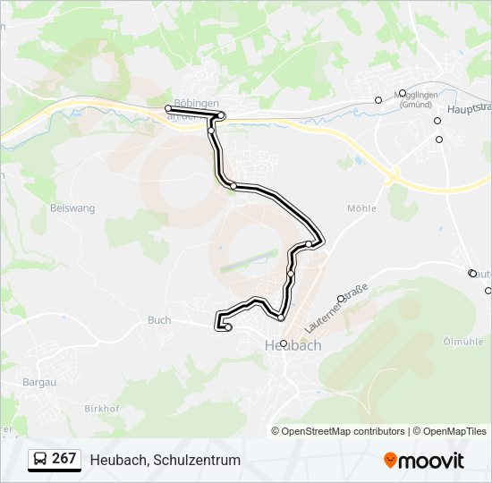 267 Bus Line Map