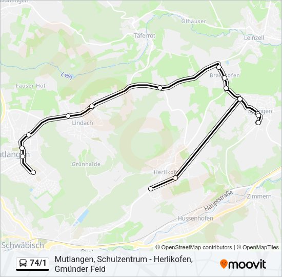 74/1 Bus Line Map