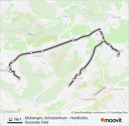 74/1 Bus Line Map