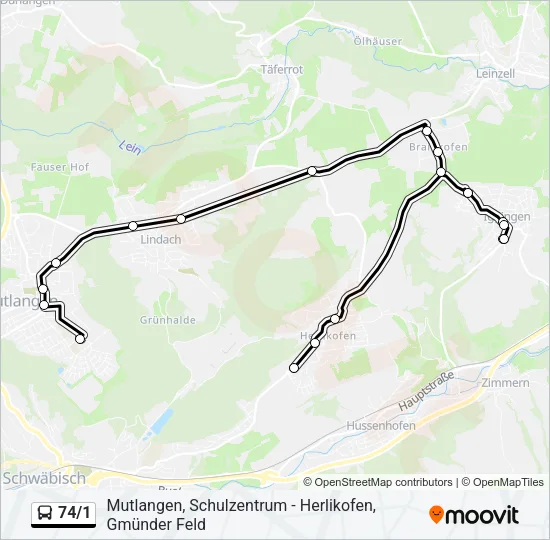 74/1 Bus Line Map