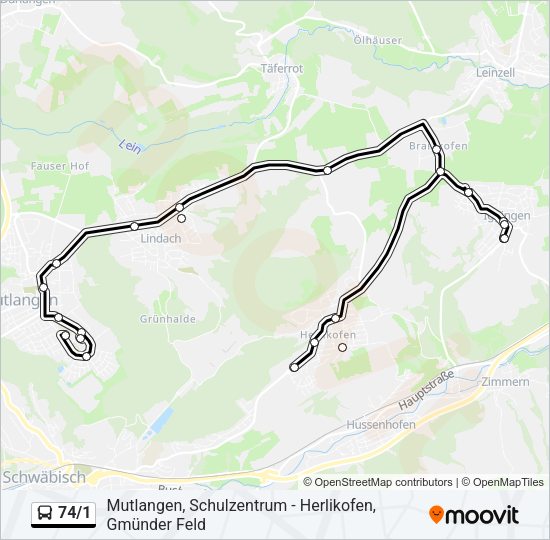74/1 Bus Line Map