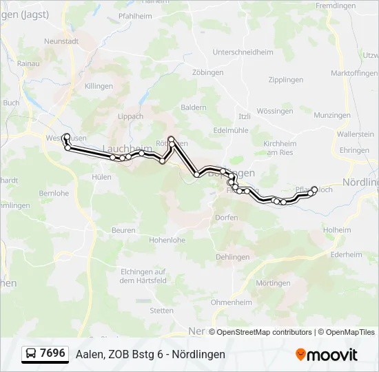7696 Bus Line Map