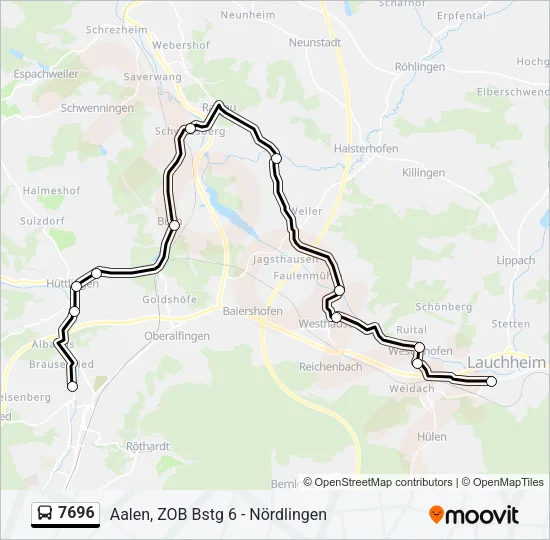 7696 Bus Line Map