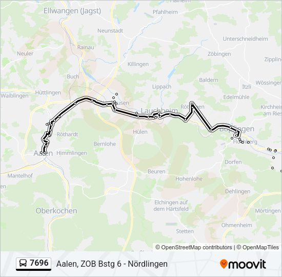 7696 Bus Line Map