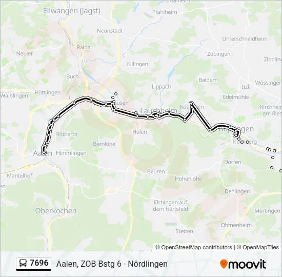 7696 Bus Line Map