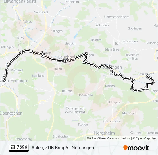 7696 Bus Line Map