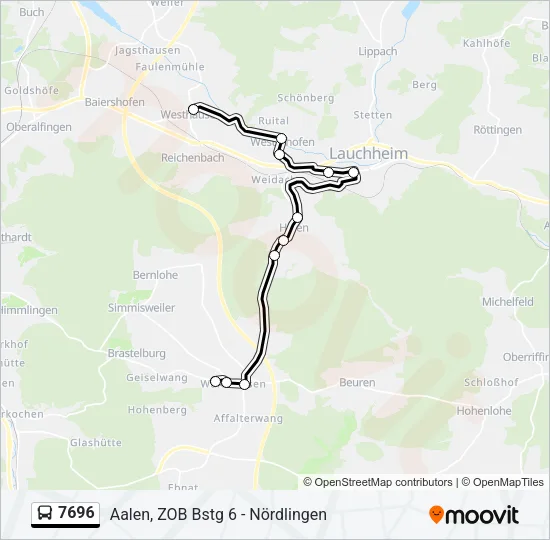 7696 Bus Line Map
