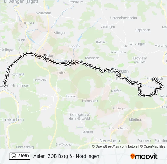 7696 Bus Line Map