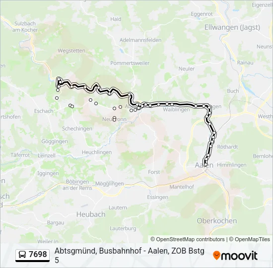 7698 Bus Line Map