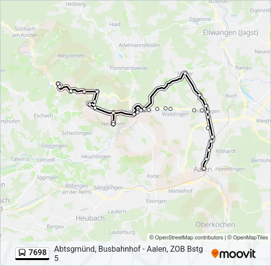 7698 Bus Line Map