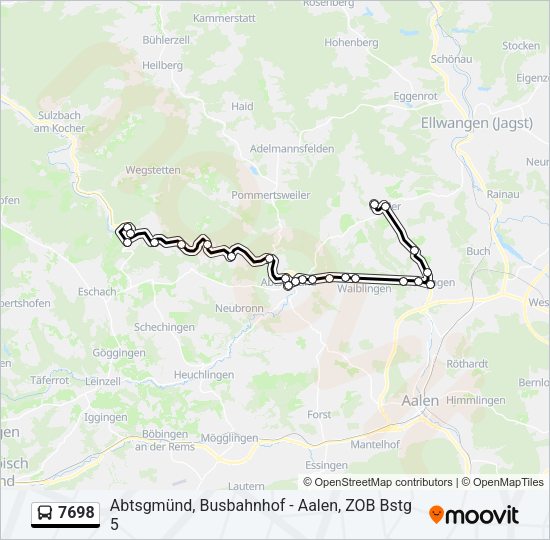 7698 Bus Line Map