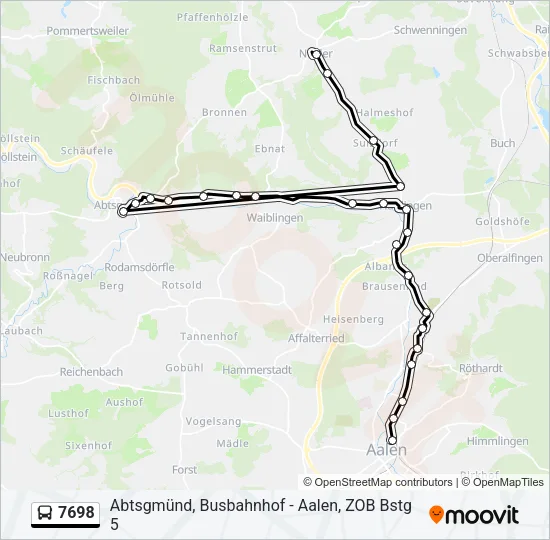 7698 Bus Line Map