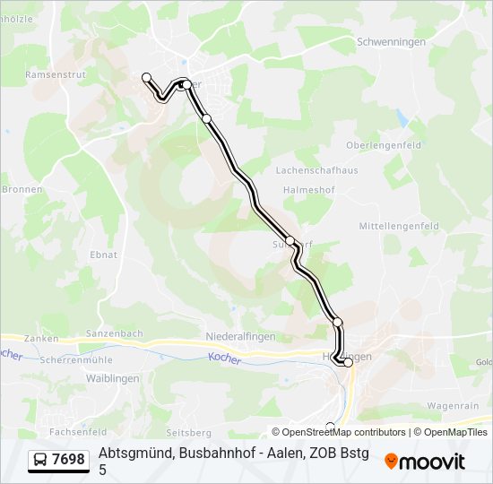 7698 Bus Line Map