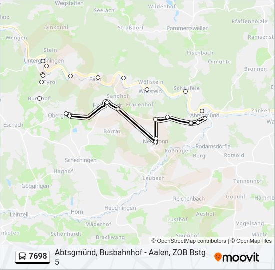 7698 Bus Line Map