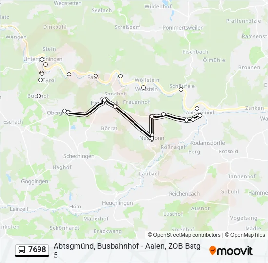 7698 Bus Line Map