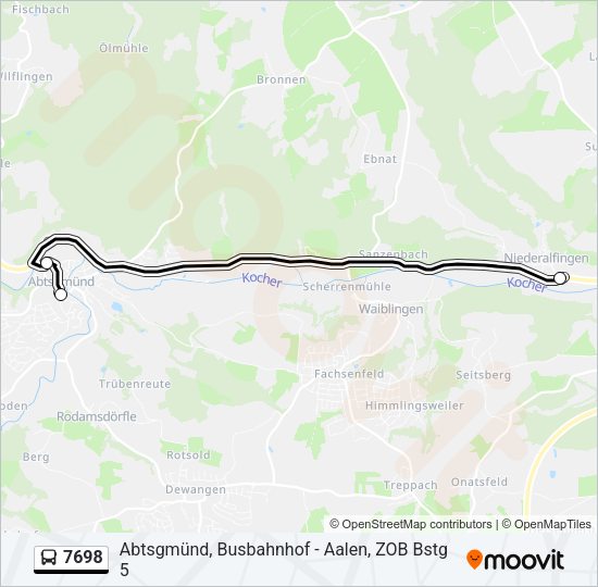 7698 Bus Line Map