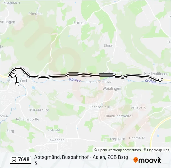 7698 Bus Line Map