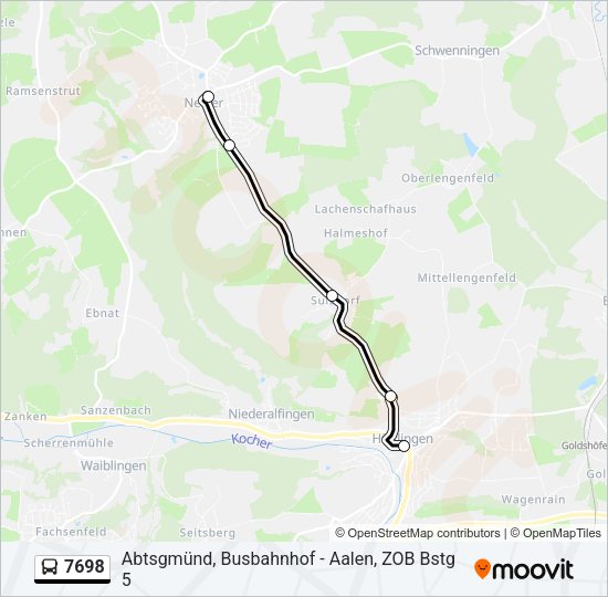 7698 Bus Line Map