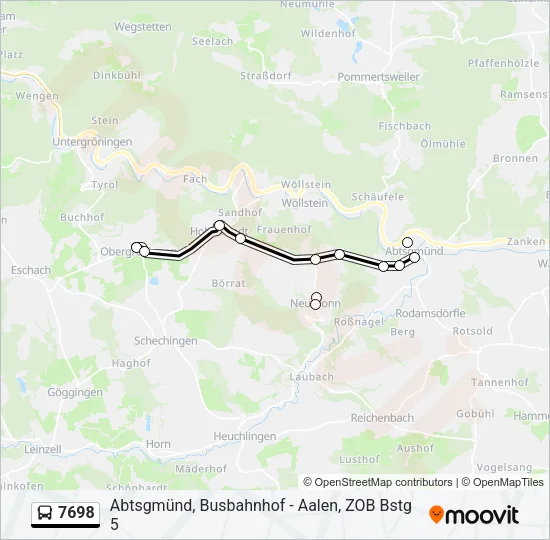 7698 Bus Line Map
