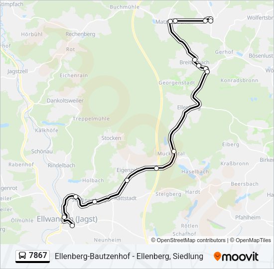 7867 Bus Line Map