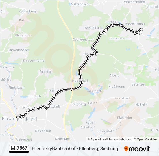 7867 Bus Line Map