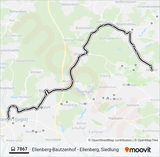 7867 Bus Line Map