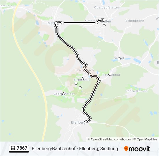 7867 Bus Line Map