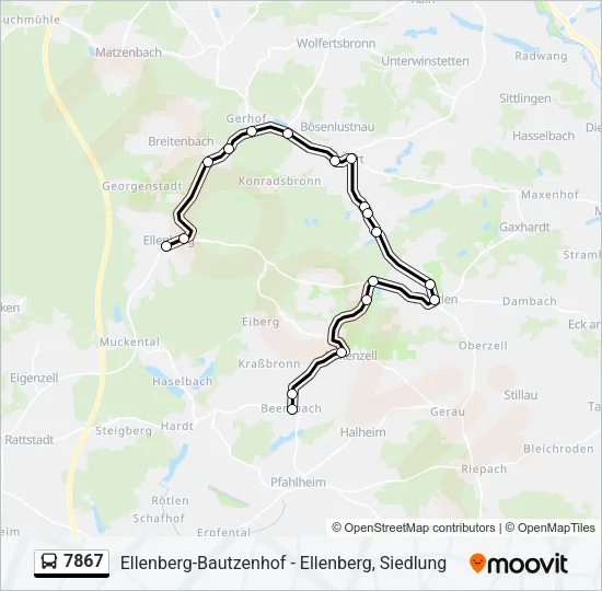 7867 Bus Line Map