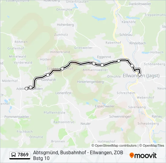Автобус 7869: карта маршрута