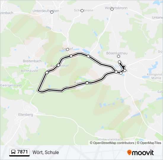 7871 Bus Line Map