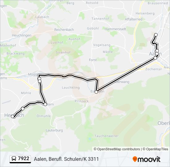 7922 Bus Line Map