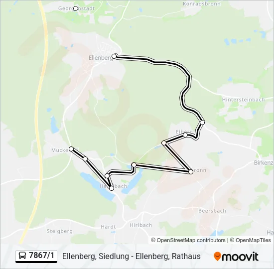 7867/1 Bus Line Map