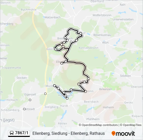 7867/1 Bus Line Map